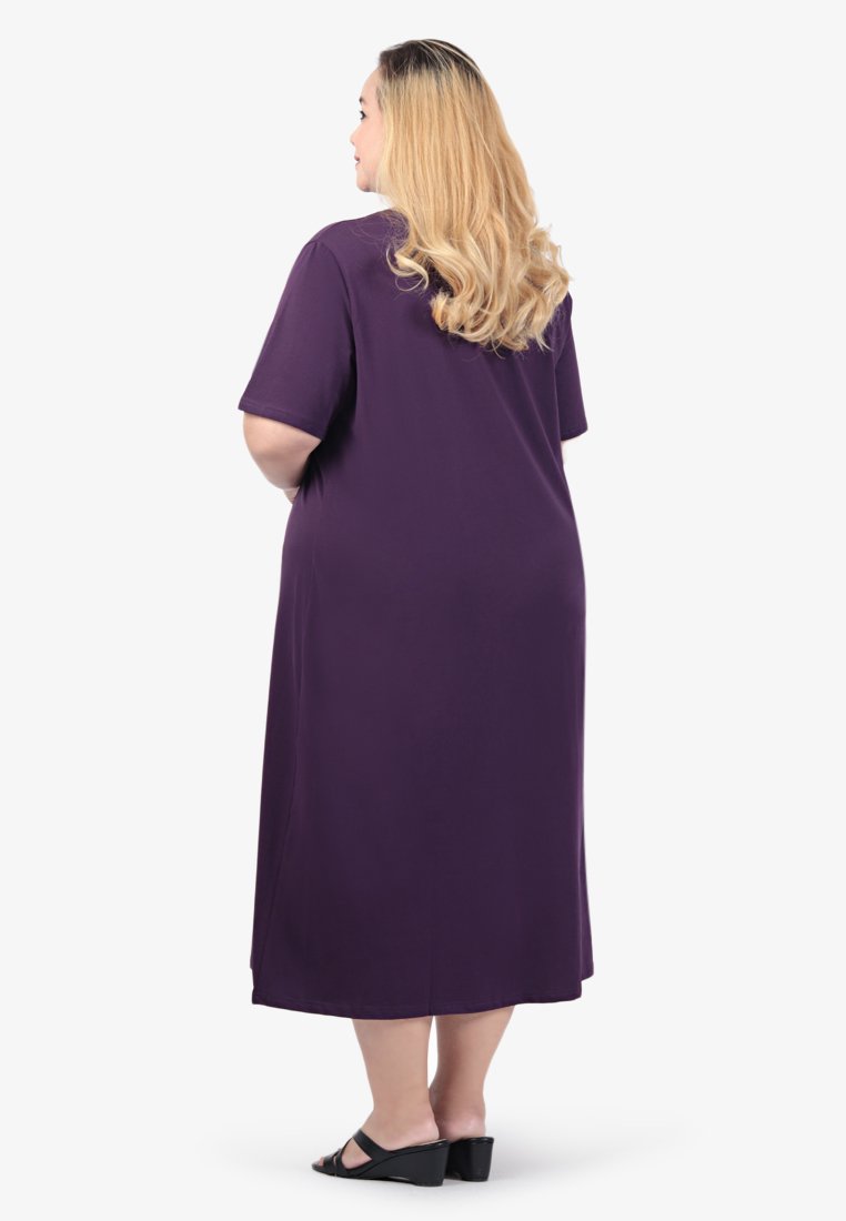 Collins Basic Cotton Midi Dress - Purple