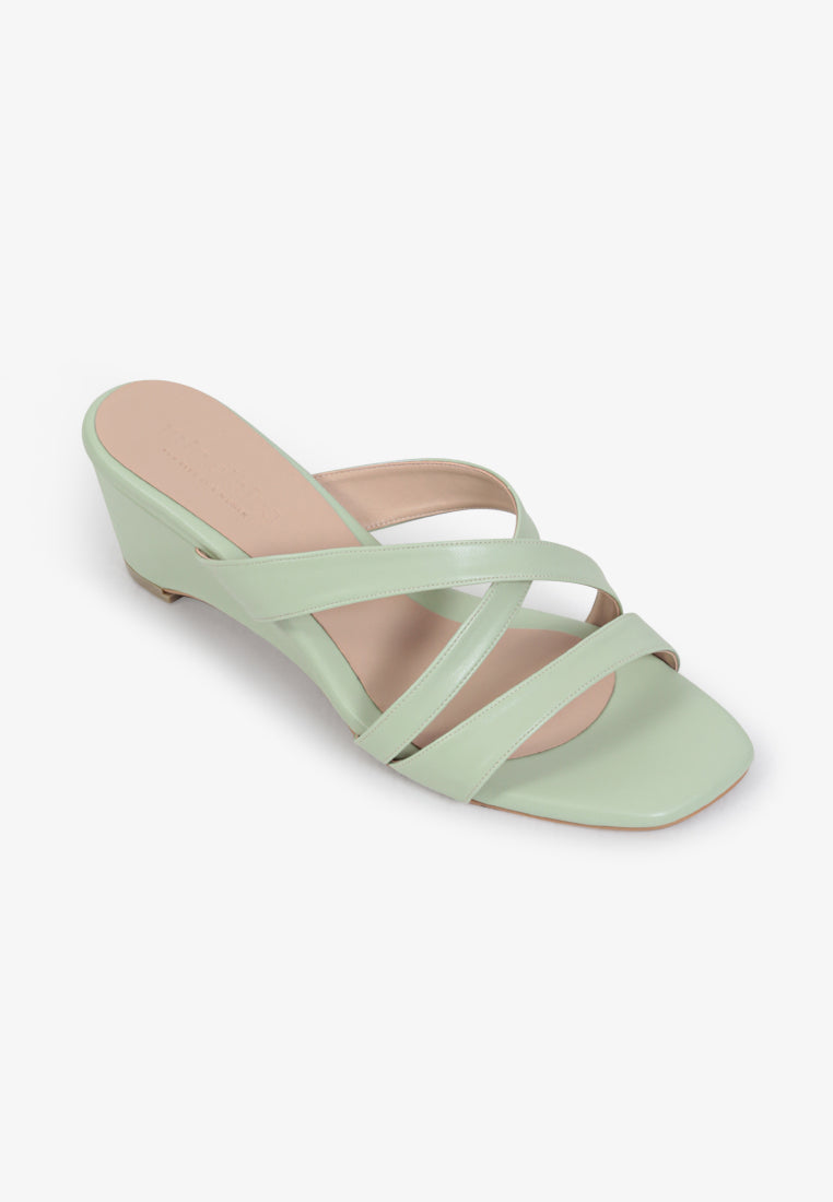 Connor Criss Cross Strappy Sandals - Mint Green