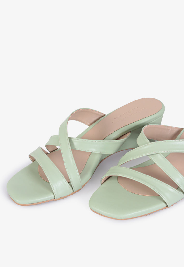 Connor Criss Cross Strappy Sandals - Mint Green