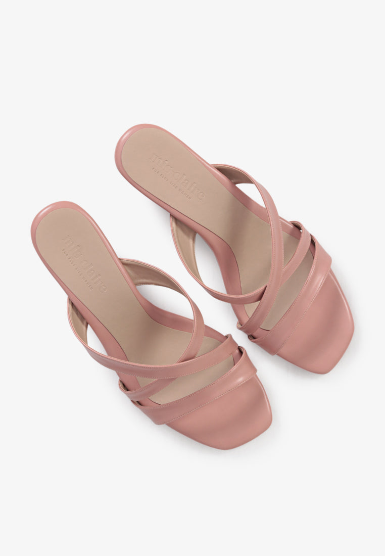 Connor Criss Cross Strappy Sandals - Coral Pink