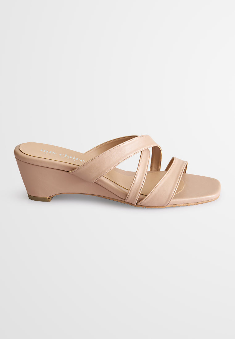 Connor Criss Cross Strappy Sandals - Nude