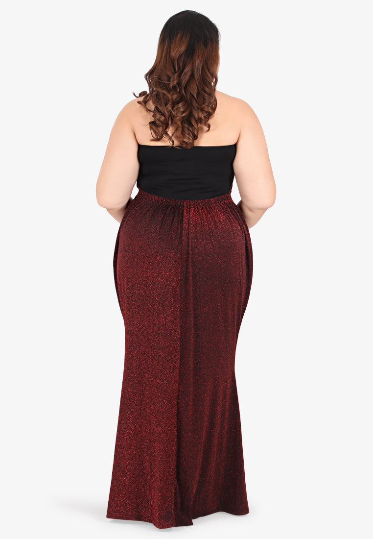 Crawford Glamorous Bareback Evening Dress - Red