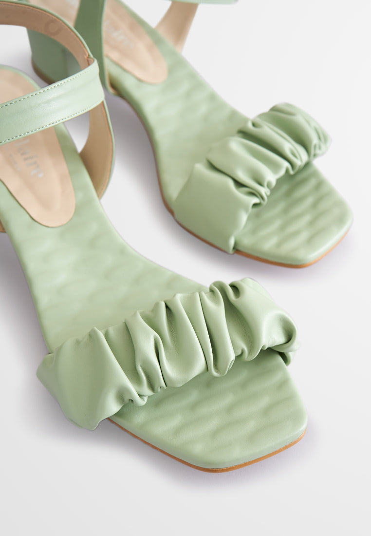 Crisanne Scrunched Easy Wear Strap Heels - Green