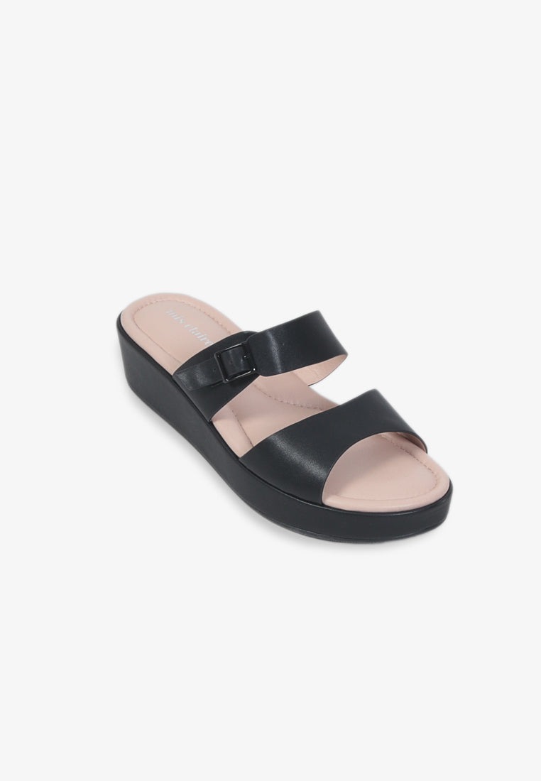 Danna Double Strap Comfort Sandals - Black