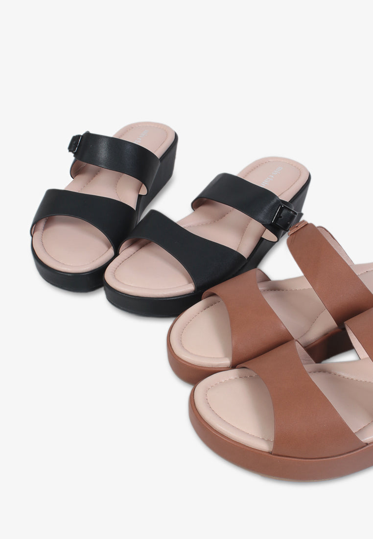 Danna Double Strap Comfort Sandals - Brown