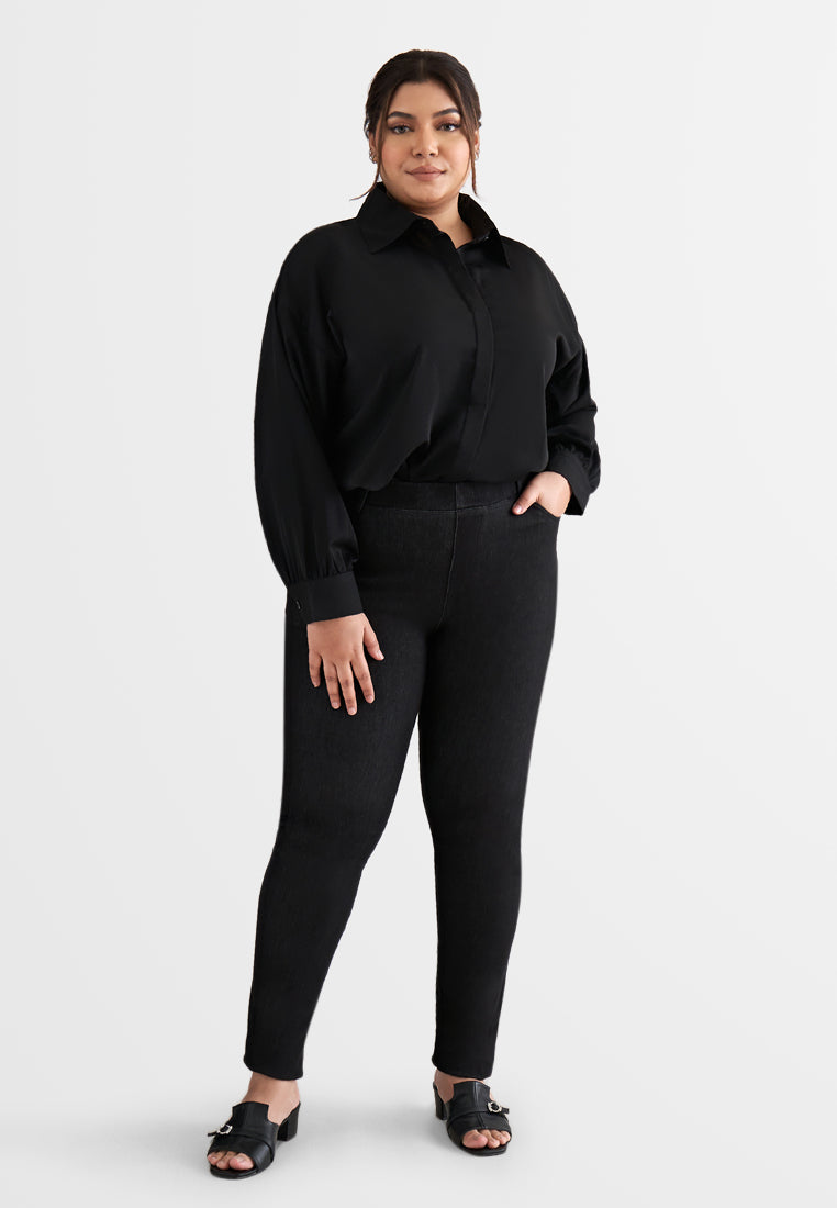 Darla Effortless Drop Shoulder Shirt - Black