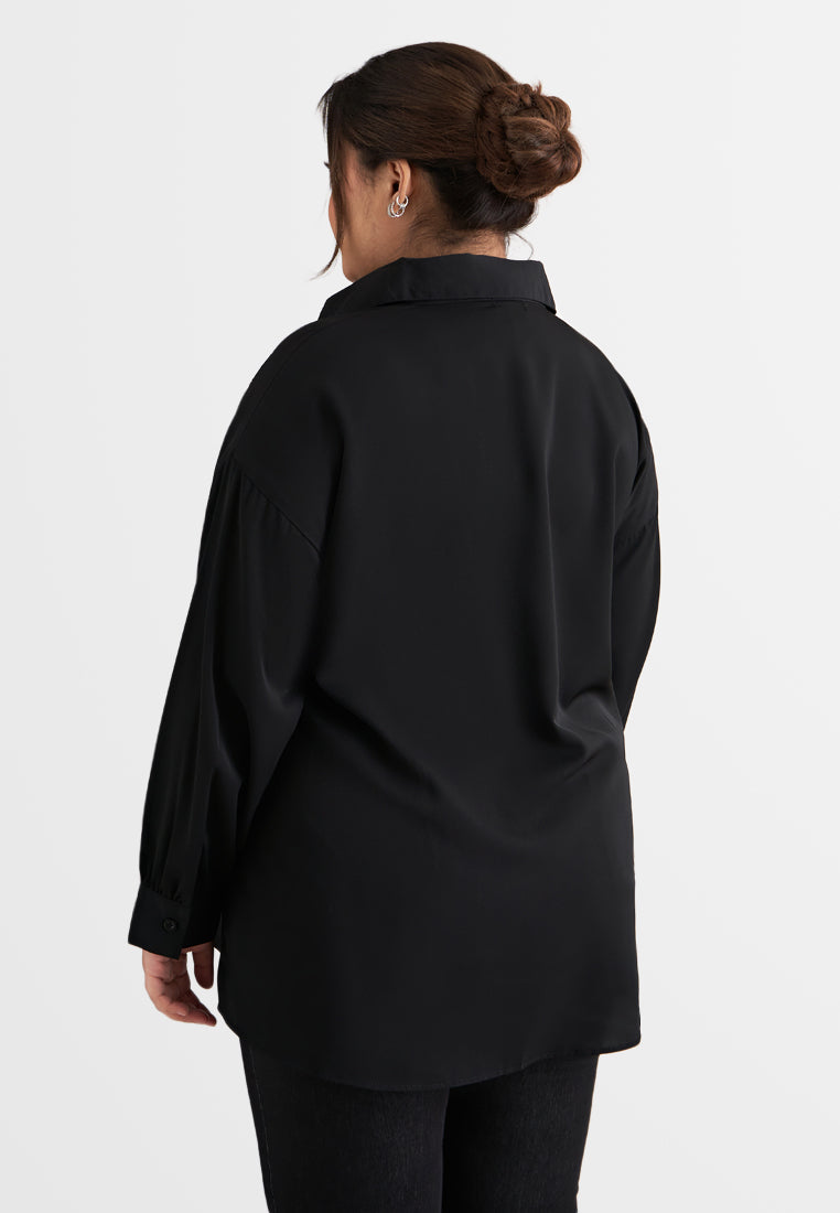 Darla Effortless Drop Shoulder Shirt - Black