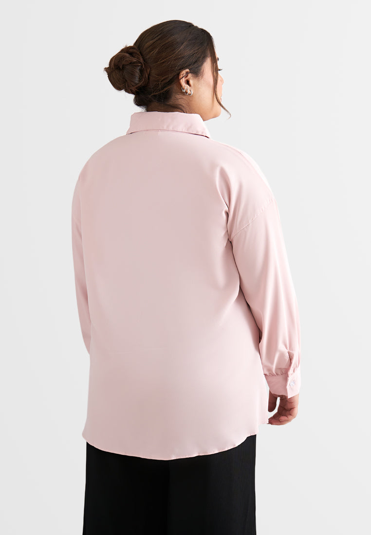 Darla Effortless Drop Shoulder Shirt - Light Pink