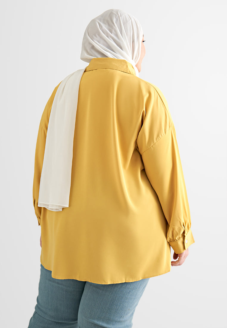 Darla Effortless Drop Shoulder Shirt - Sunny Yellow