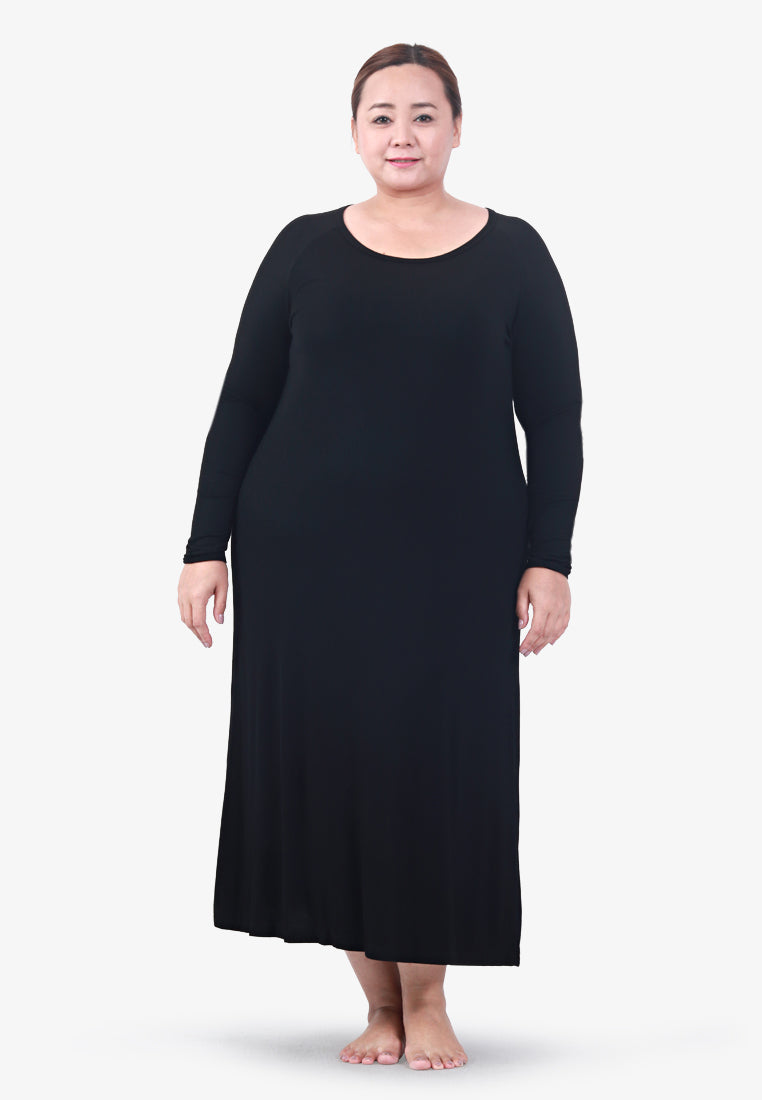 Delicate INVISIBLE Lightweight Inner Long Sleeve Dress - Black