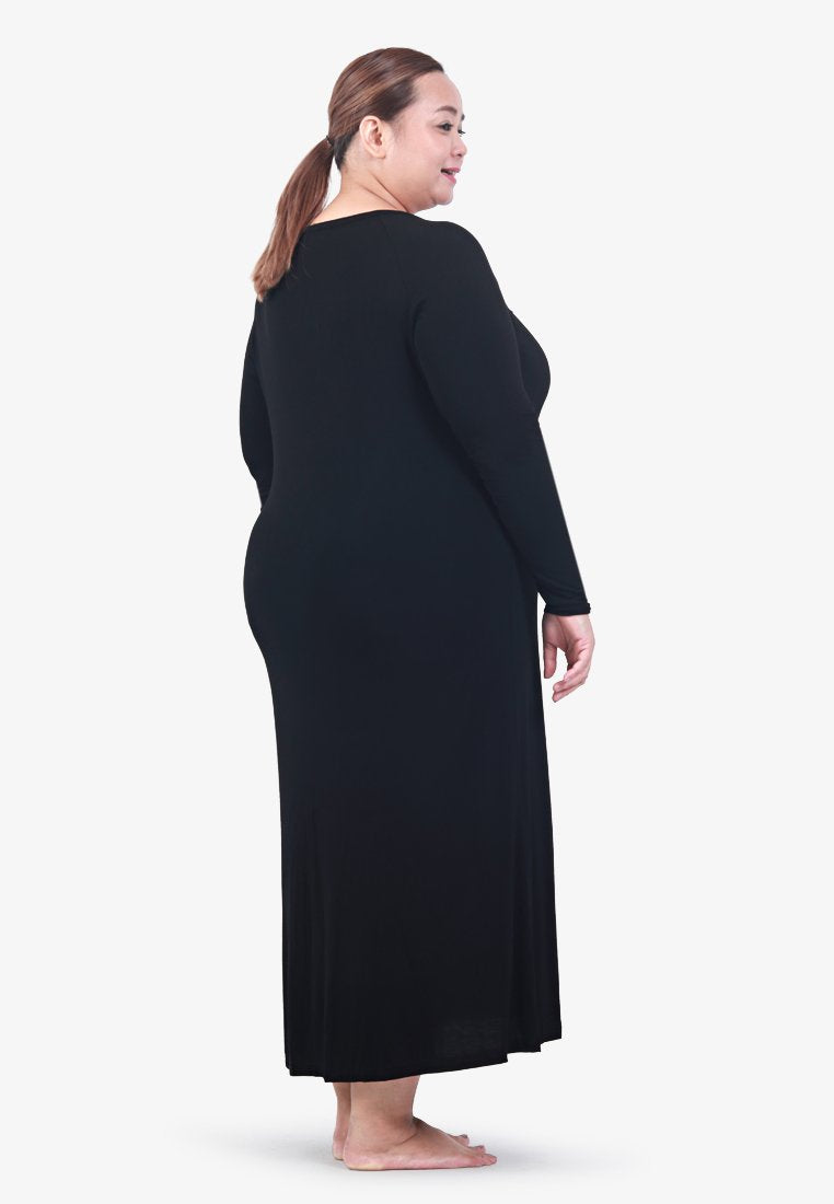 Delicate INVISIBLE Lightweight Inner Long Sleeve Dress - Black