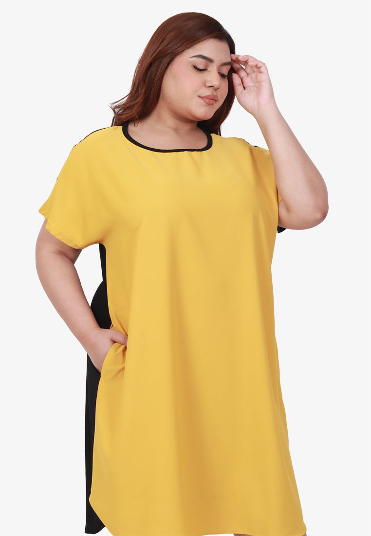 Dency Back Stretch Lounge Dress - Sunny Yellow