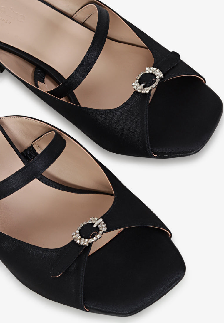Eliza Elegant Peep Toe Heels - Black