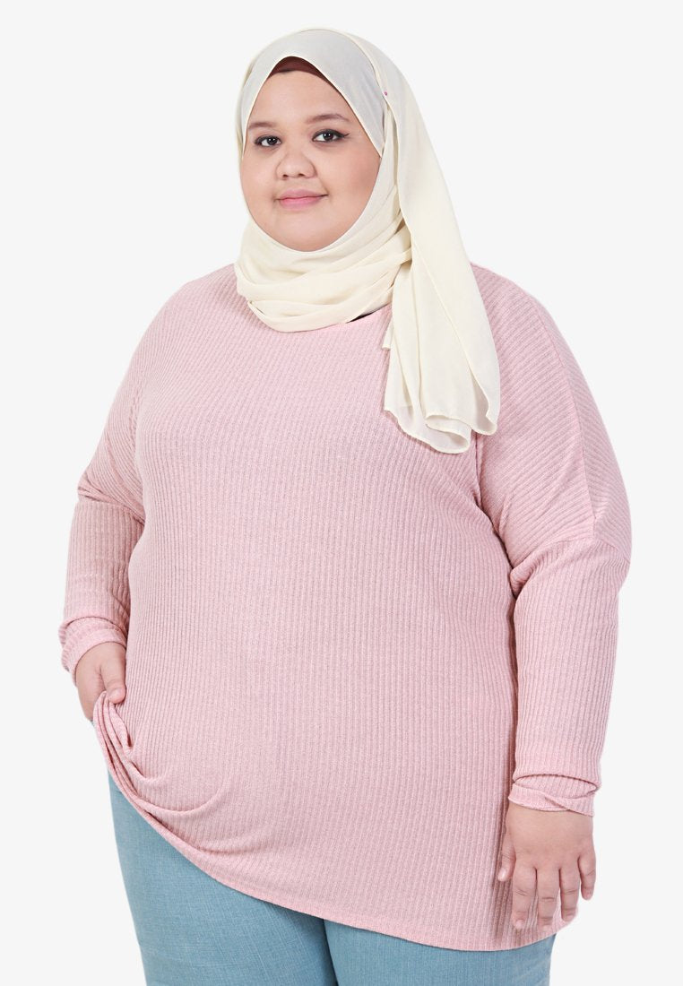 Emmalyn Lightweight Ribbed Knit Top - Baby Pink