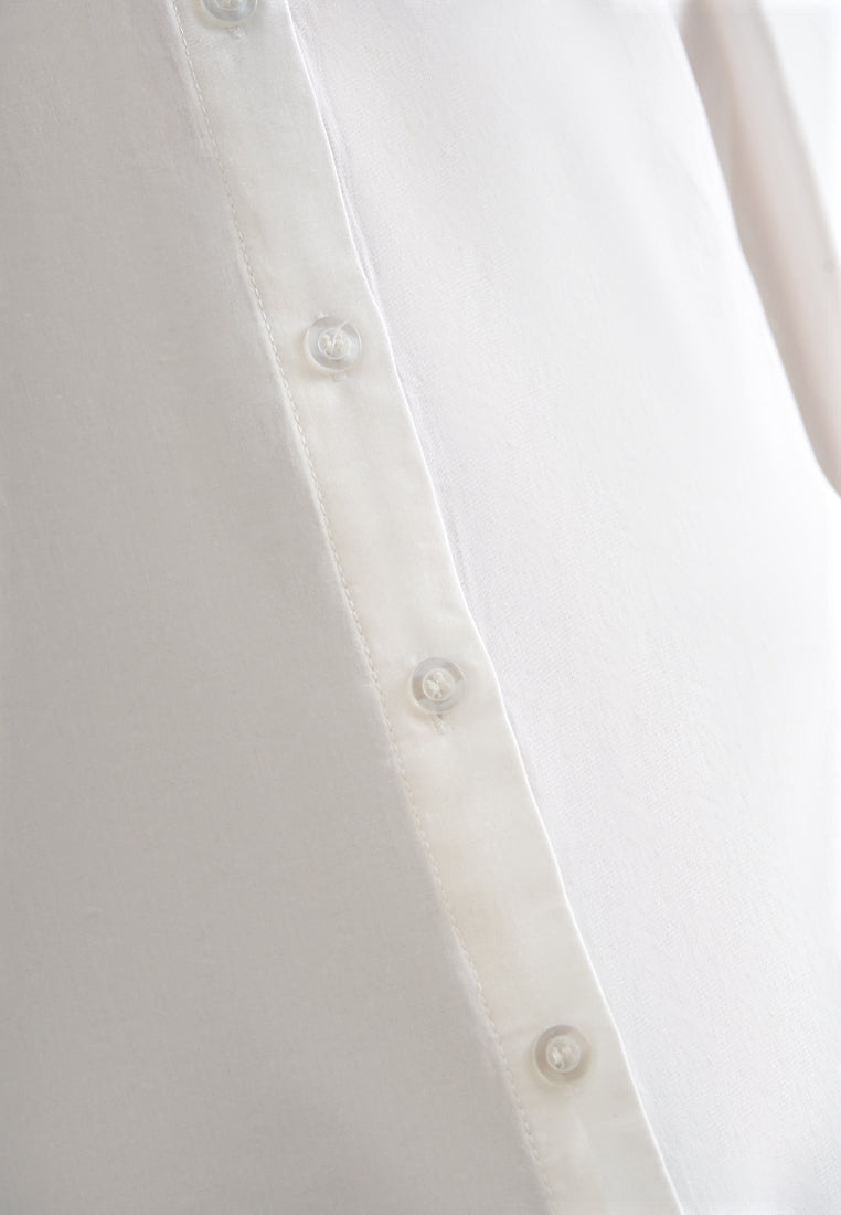 Felicia Formal Work Button Shirt - White