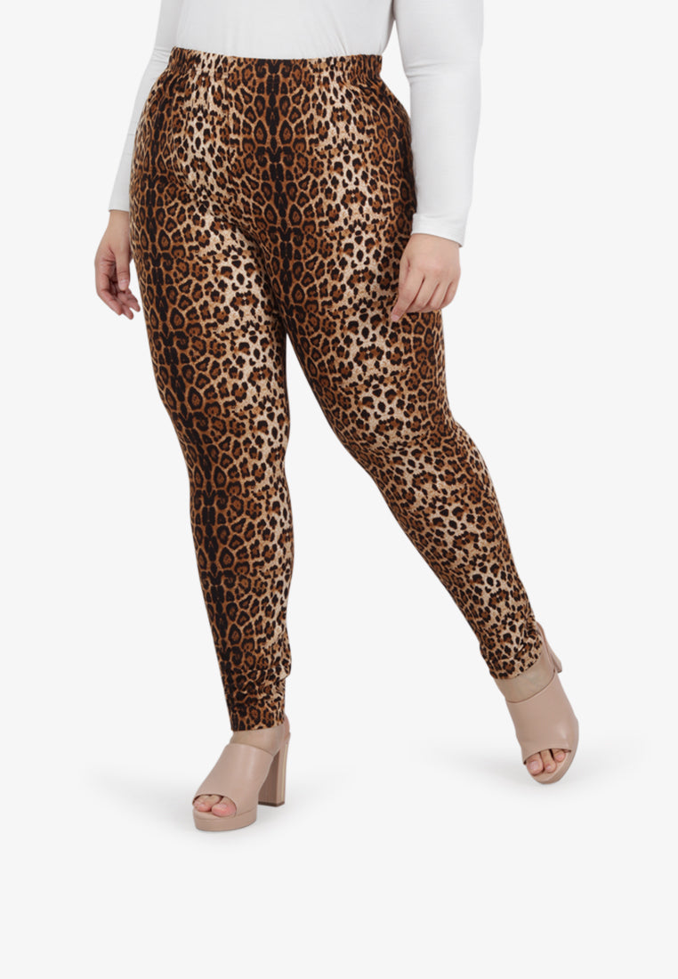 Feline Animal Print Leggings - Vibrant Leopard