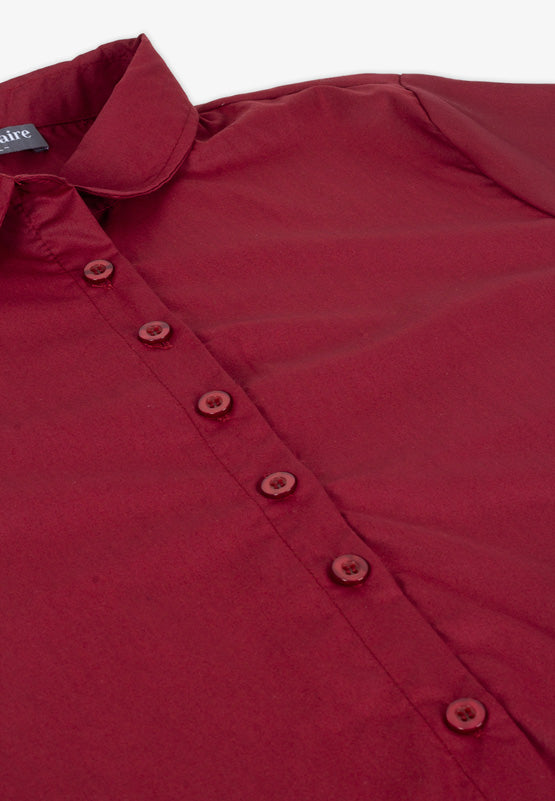 Freida Formal Button Up Shirt - Maroon