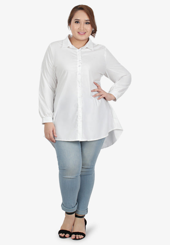 Freida Formal Button Up Shirt - White