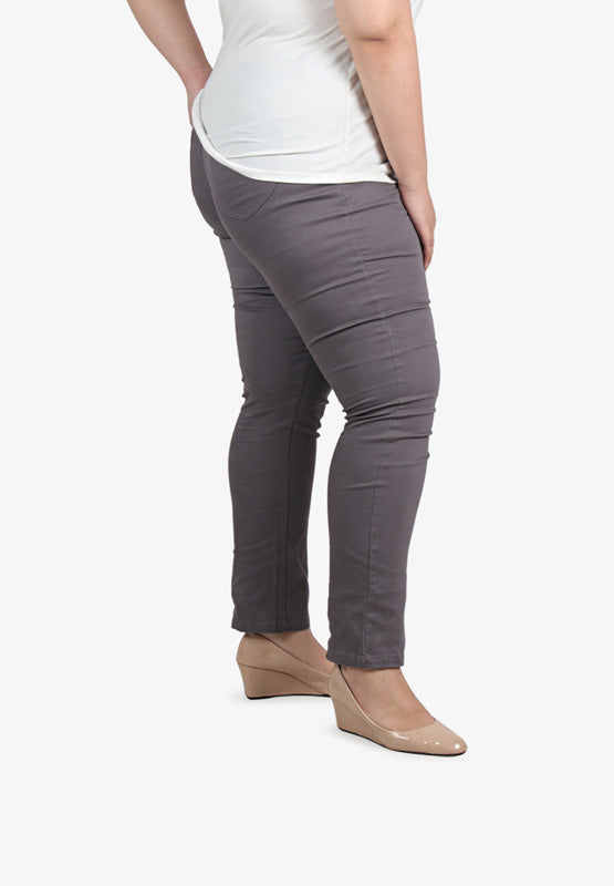 Ginny Slim-fit Stretch Neat Pull-On Pants - Grey