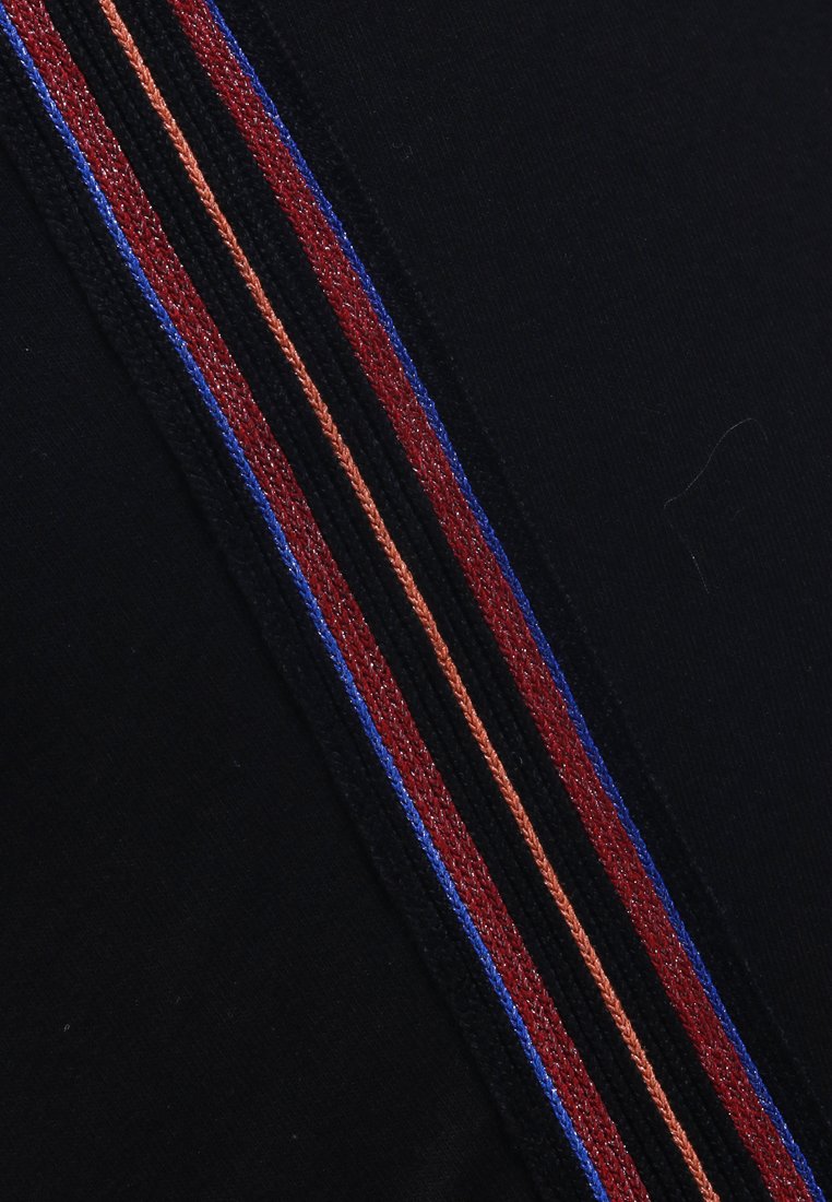 Glinnis Glitter Side Stripes Leggings - Red Black