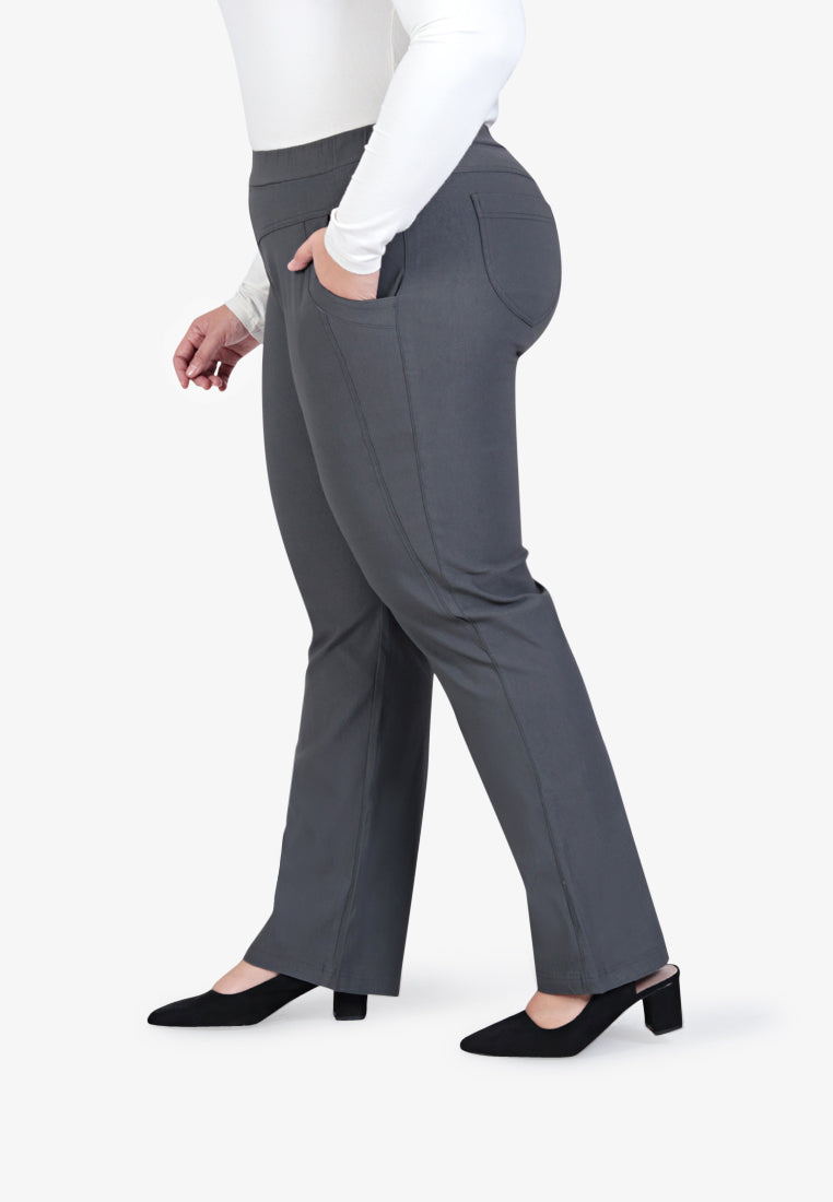 Gracie FLEXI Straight Cut Pants - Grey