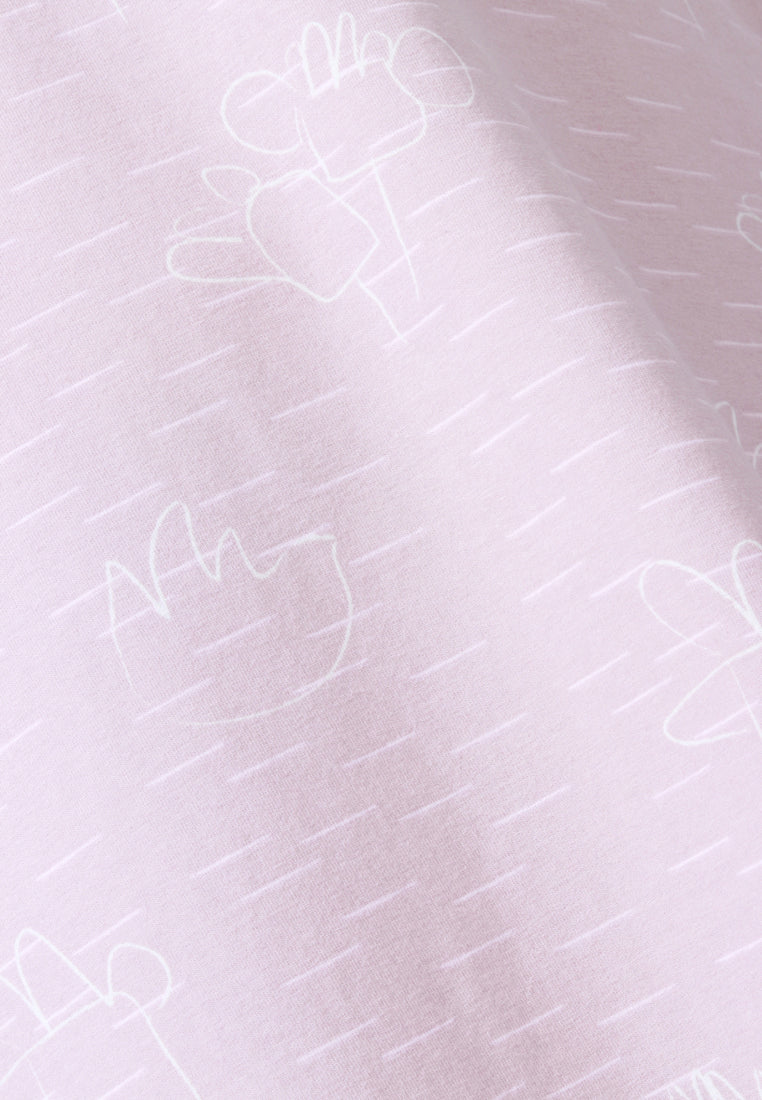 Jessica Sleeveless 90s Printed Sleep Dress - Pink Scribbles