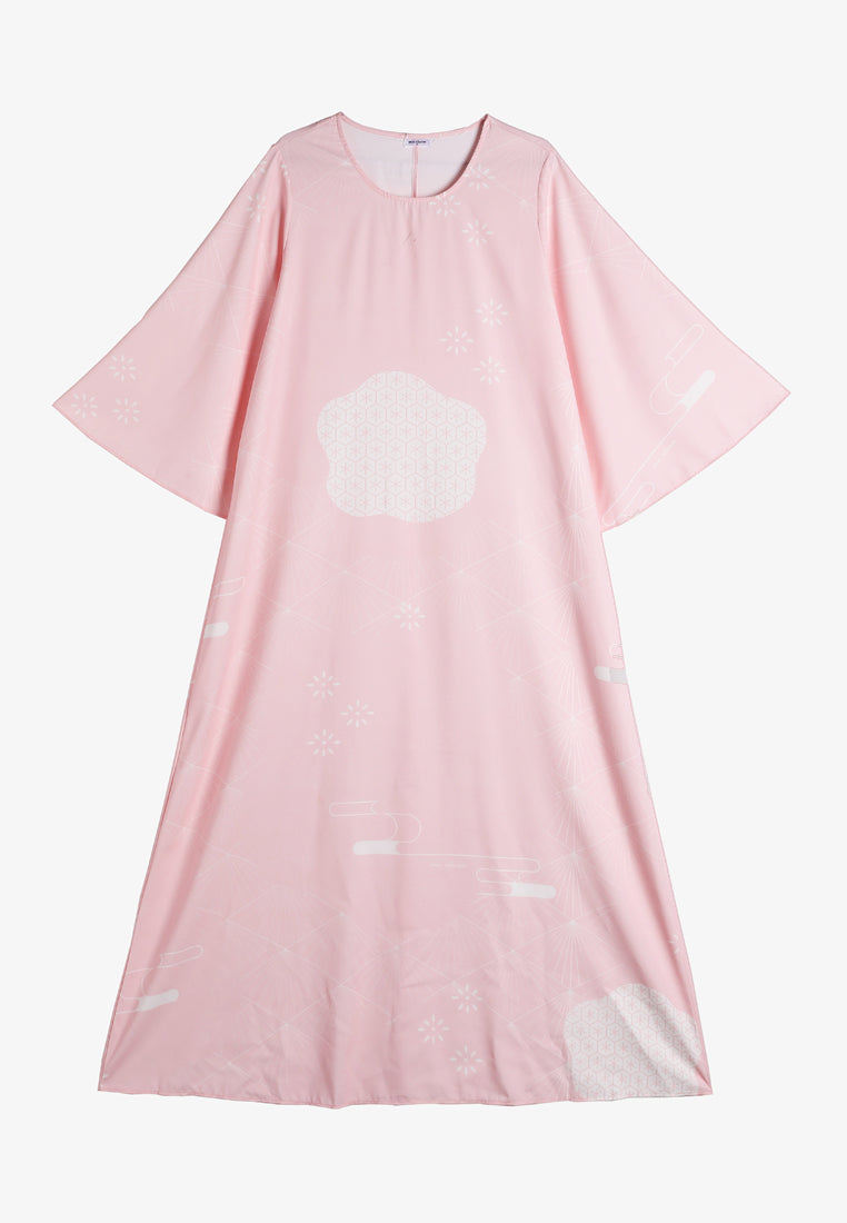 Jouhana Raya Japanese Inspired Kaftan Dress - Pink