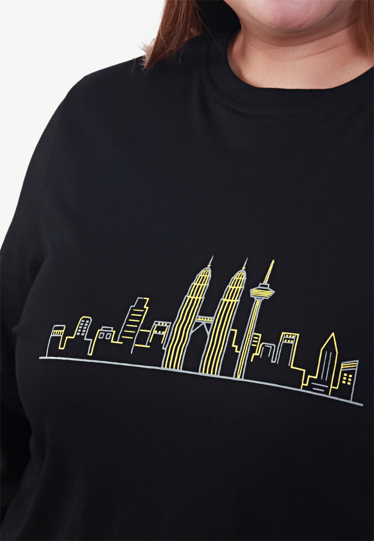 KLCC Skyline Malaysia Merdeka Tshirt - Black