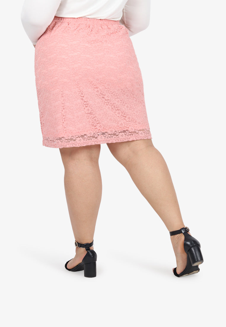 Lamara Lace Mini Skirt - Pink