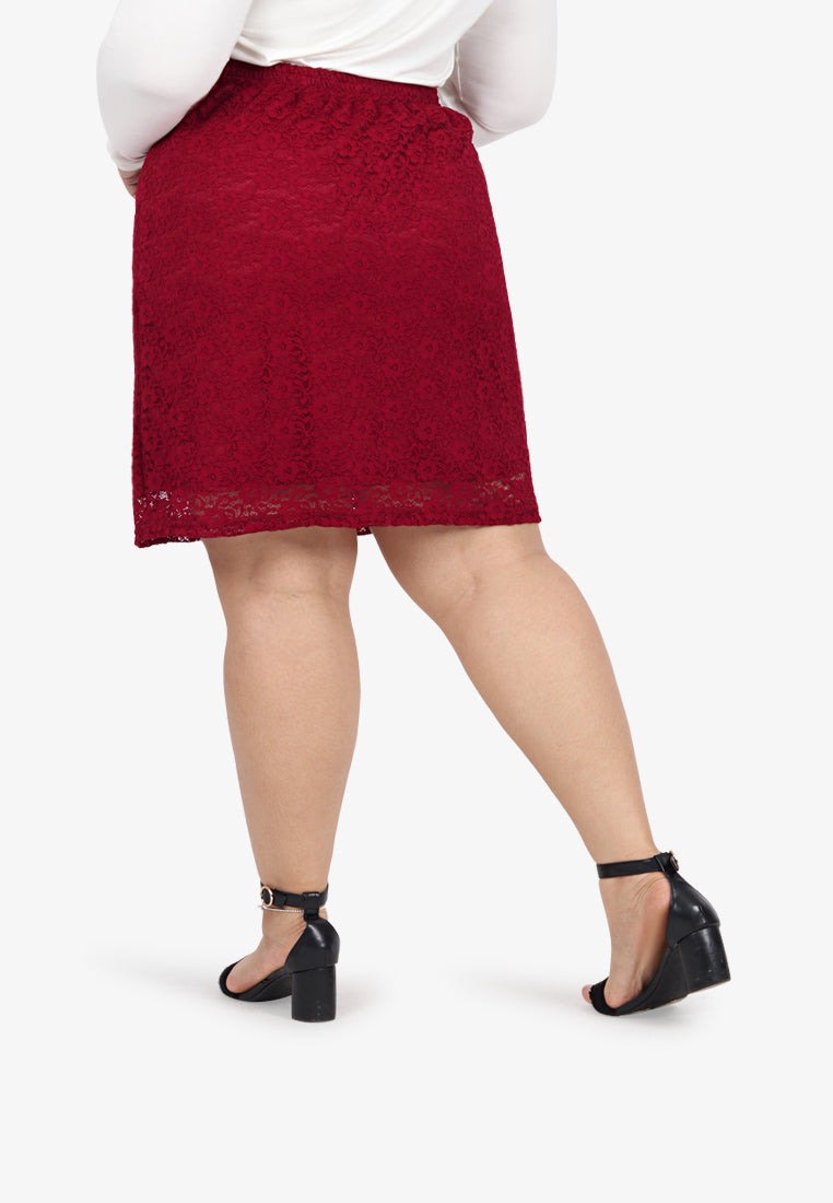 Lamara Lace Mini Skirt - Red
