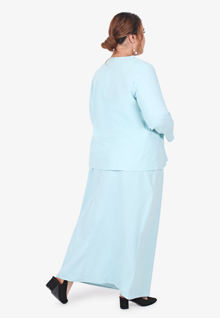 Layang Pokoks Collection Linen Tunic Blouse - Light Blue