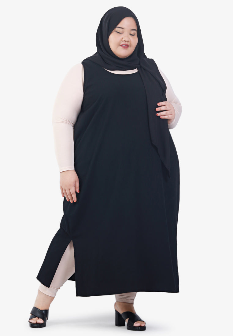 Lazing Zen 2021 Linen Sleeveless Dress - Black