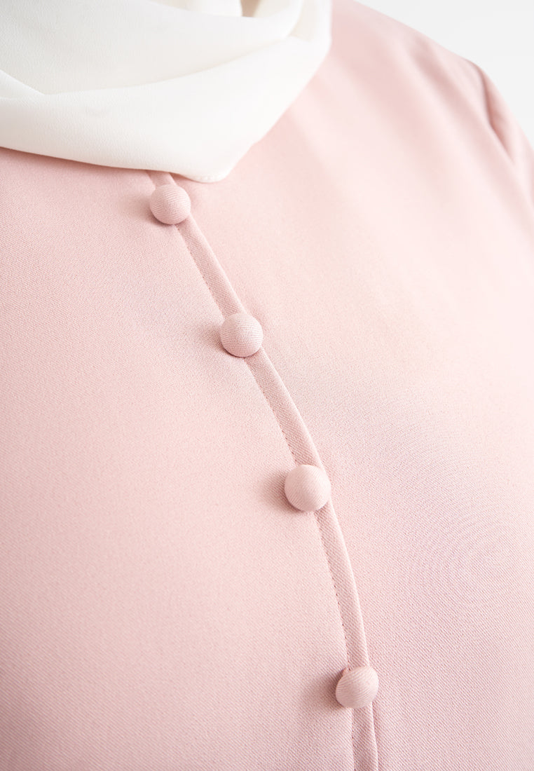 Lehah Rico Rinaldi Sweet Button Kebaya Set - Soft Pink