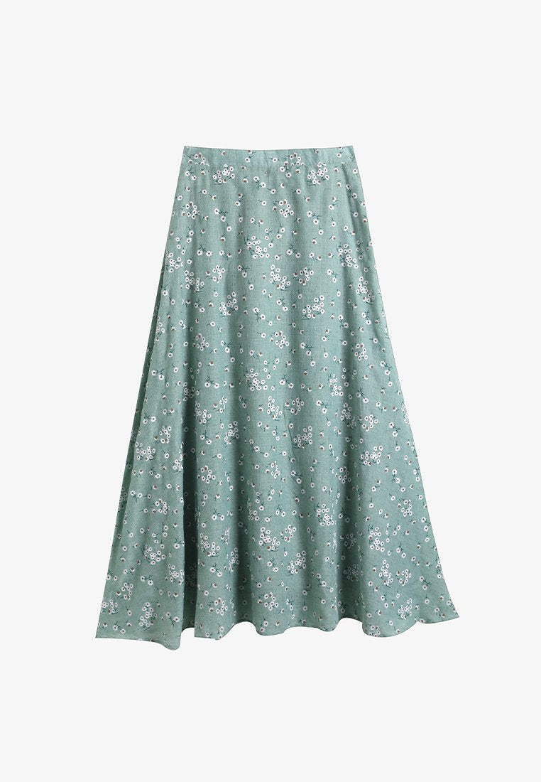 Lifen CNY Daisy Collection Long Skirt - Green