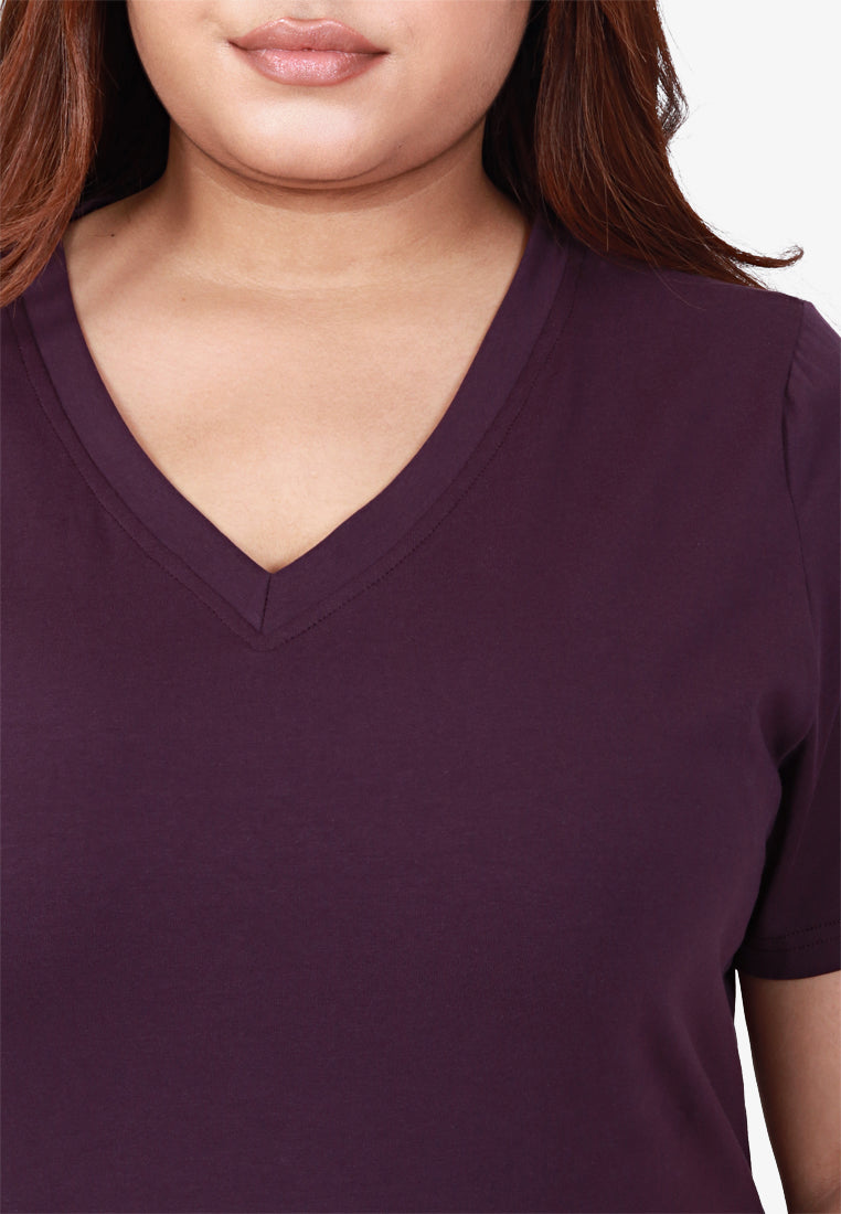 Mackayla V-neck Short Sleeve Maxi Dress - Purple