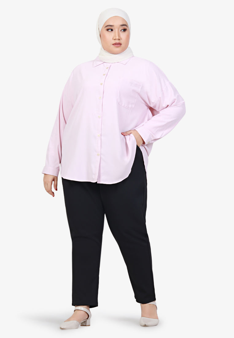 Mica Minimalist Work Button Shirt - Light Pink