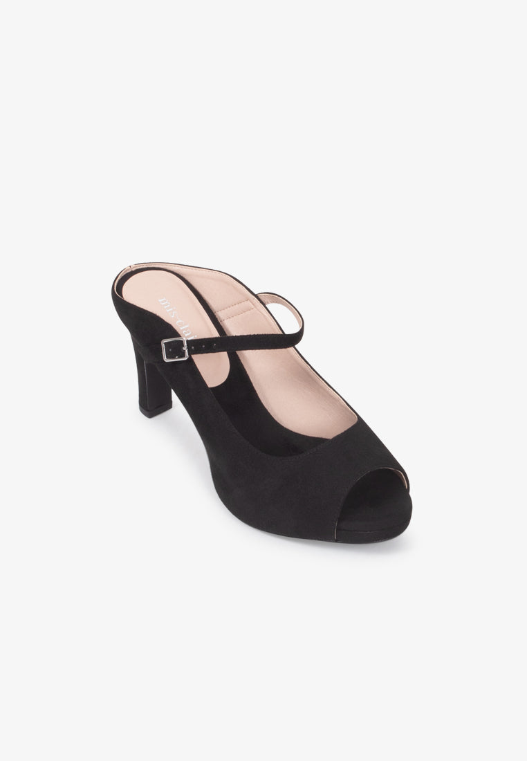 Parisa Elegant Peep-toe High Heels - Black