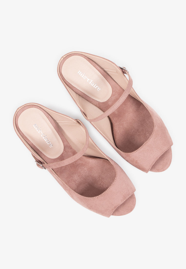 Parisa Elegant Peep-toe High Heels - Nude Pink