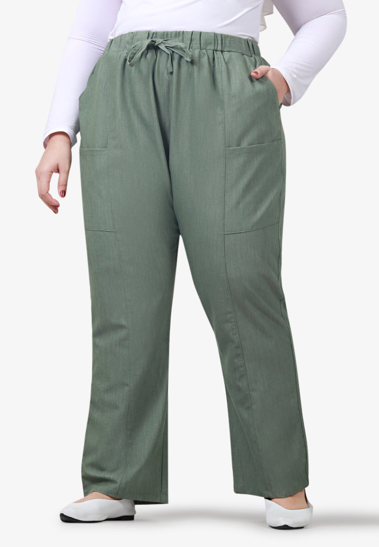 Parsons Plus Size Scrubs Long Pants - Green