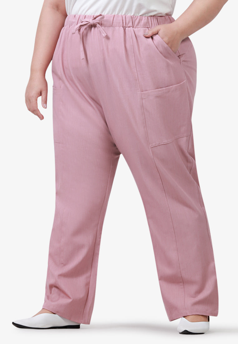 Parsons Plus Size Scrubs Long Pants - Pink