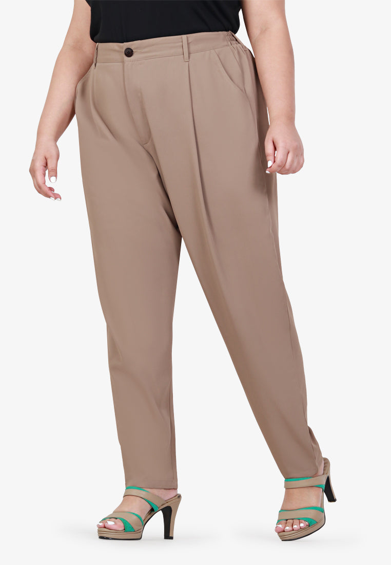 Poise Tapered Leg Work Pants - Brown