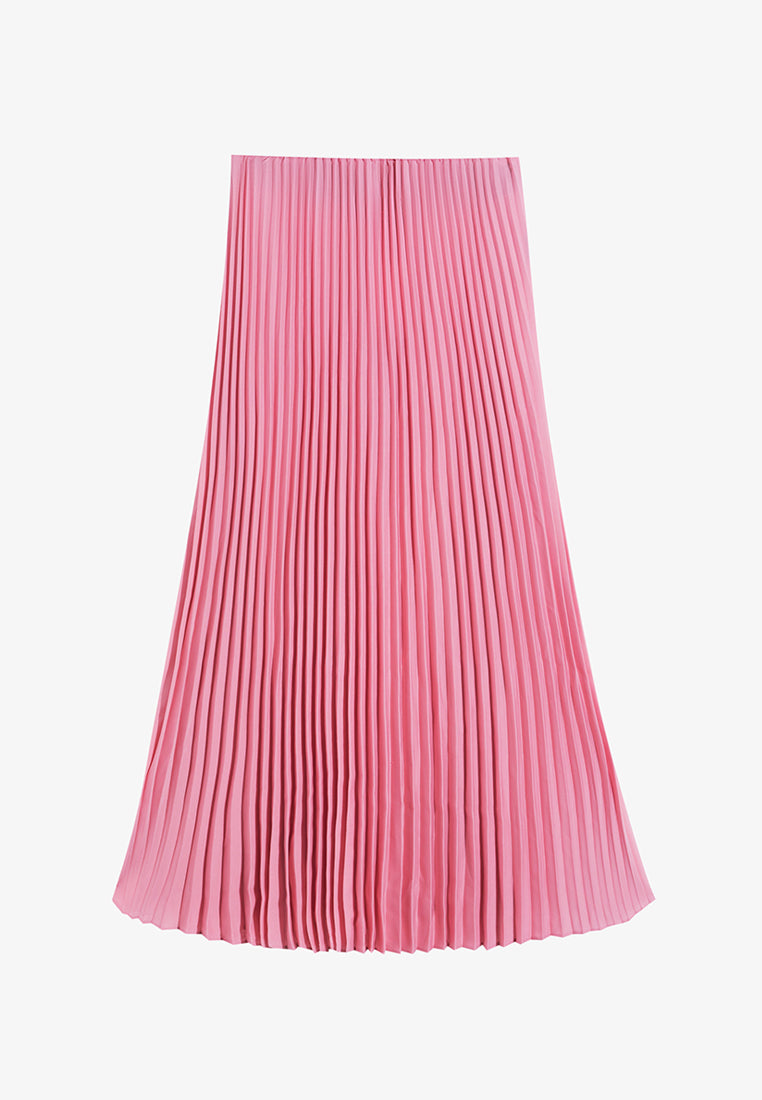 Posey Pretty Pleated Long Skirt - Soft Pink