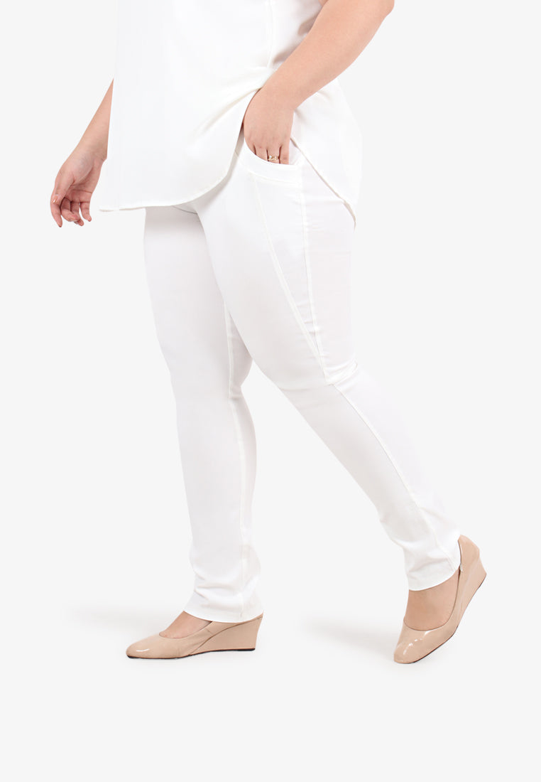 Queenie FLEXI Tall Version Skinny Pants - White