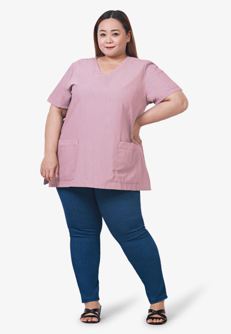 Scully Scrubs Short Sleeve Top - Pink