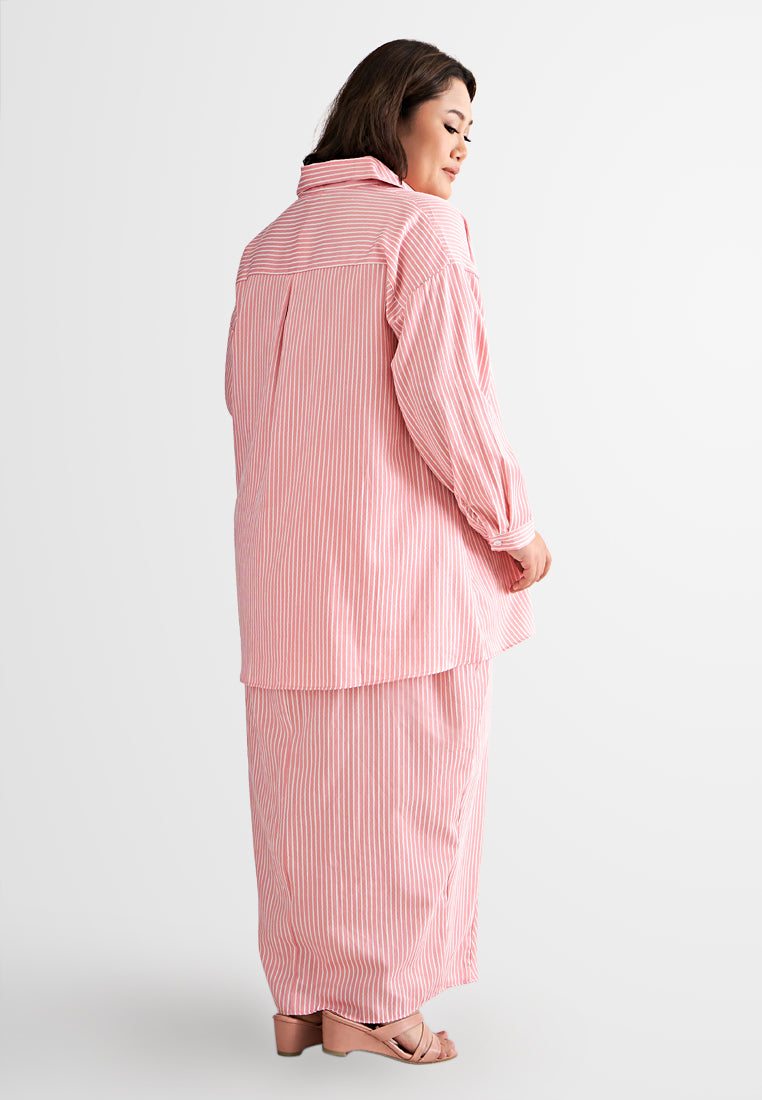 Simona Stripes Two-Way Skirt - Pink