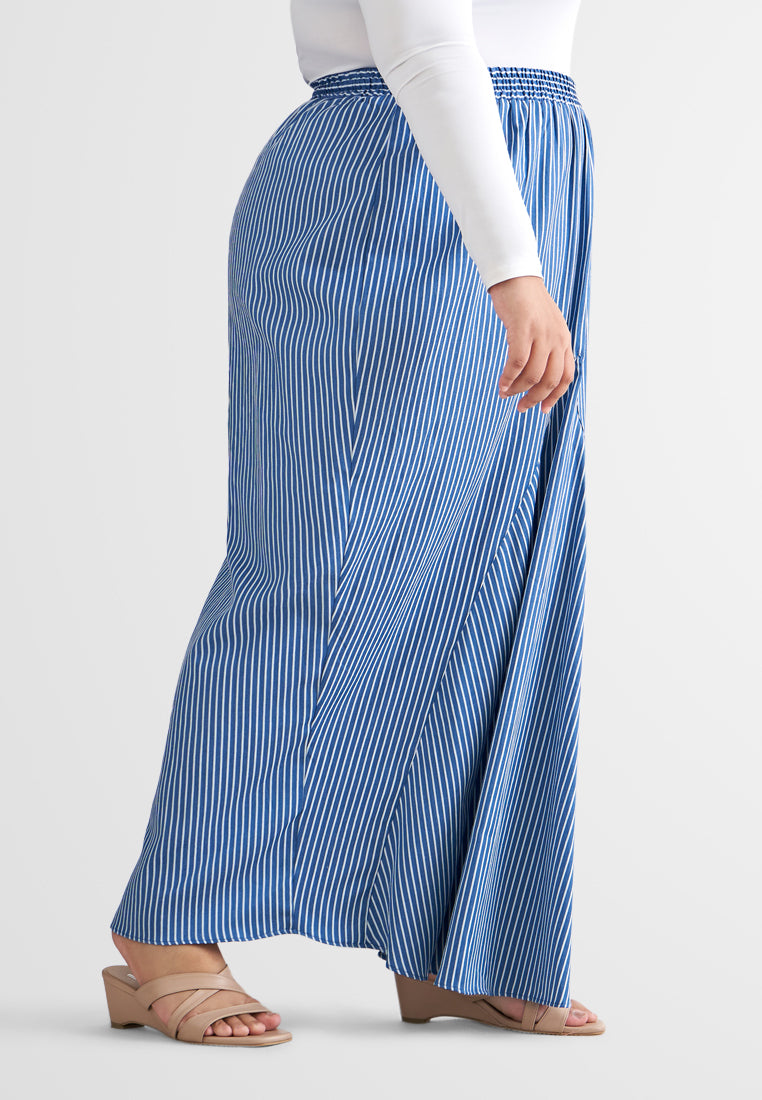 Simona Stripes Two-Way Skirt - Blue