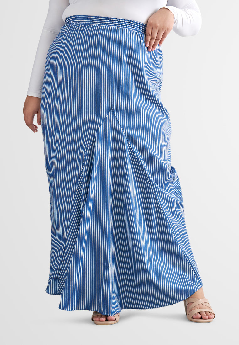 Simona Stripes Two-Way Skirt - Blue