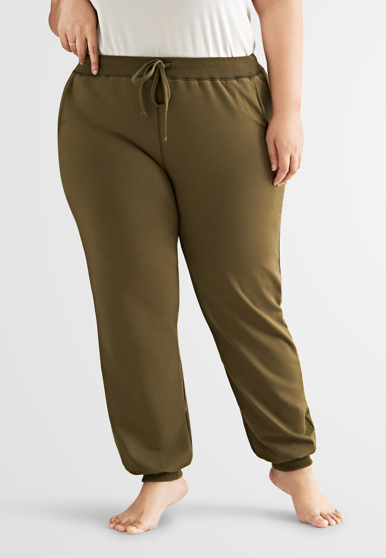 Sonica Active Cotton Jogger Pants - Army Green