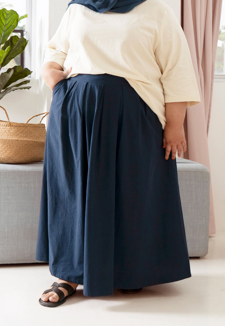 Soothe Zen 2021 Linen Pleats Skirt  - Peach
