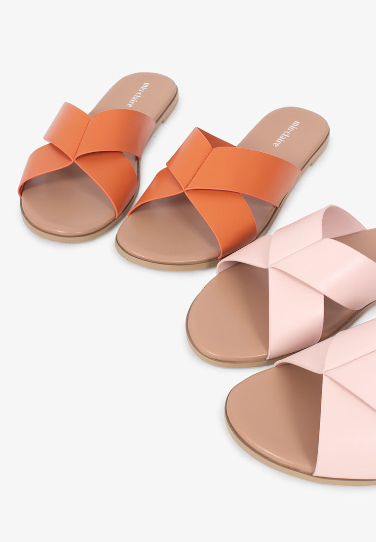 Splendora Plus-size Crossover Sandals - Light Pink